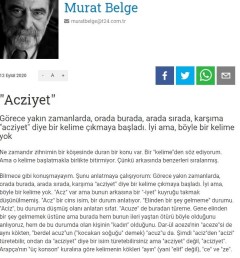 Murat Belge'nin 12 Eylül 2020 tarihinde t24.com.tr'de yayınlanan Acziyet başlıklı yazısı